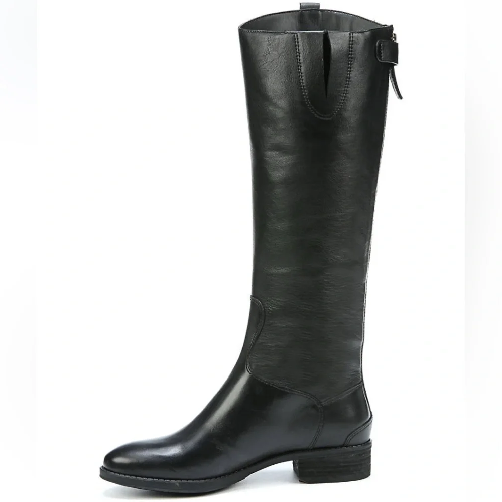 Sam Edelman Penny 2 Wide Calf Size 6 Riding/Equestrian Leather Black Boot NEW